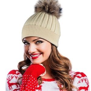 Pom Pom Faux Fur Hat